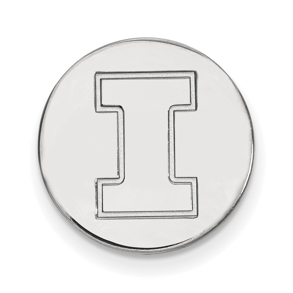 Sterling Silver Rhodium-Plated Logoart Univ. of Illinois Letter I Lapel Pin