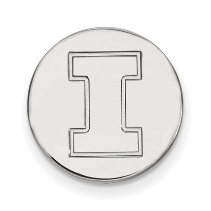 Sterling Silver Rhodium-Plated Logoart Univ. of Illinois Letter I Lapel Pin