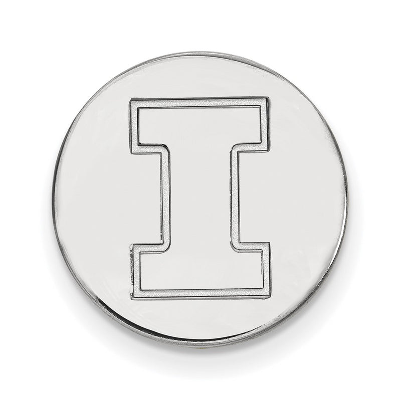 Sterling Silver Rhodium-Plated Logoart Univ. of Illinois Letter I Lapel Pin