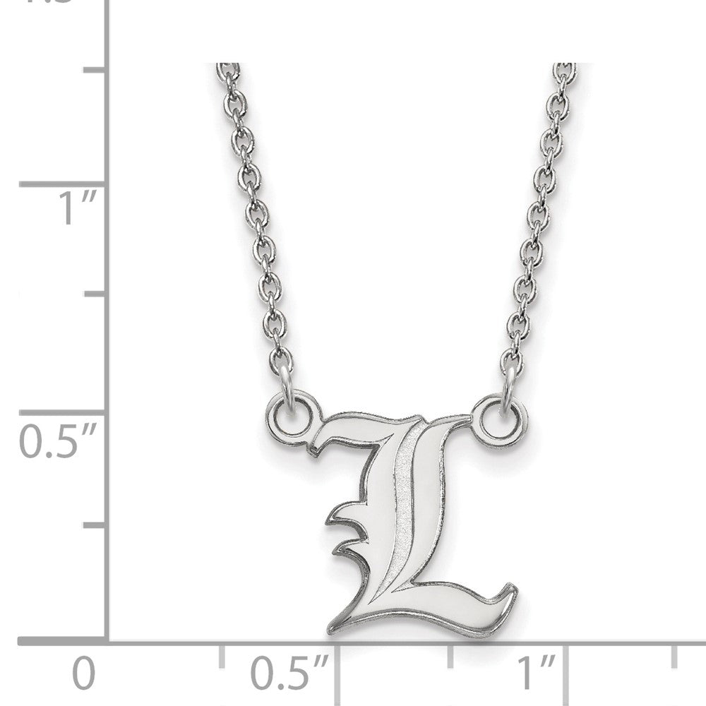 14K White Gold Logoart University Of Louisville Letter L Small Pendant 18 Inch Necklace