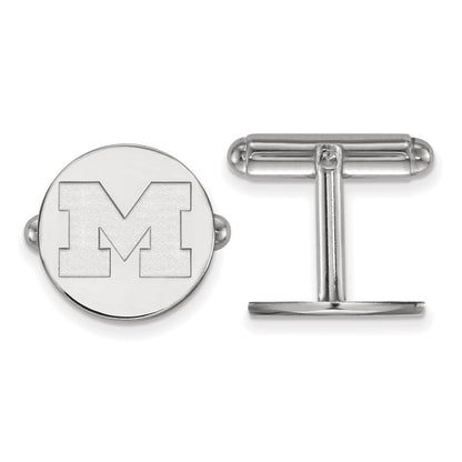 Sterling Silver Rhod-Pltd Logoart University of Michigan Cuff Links