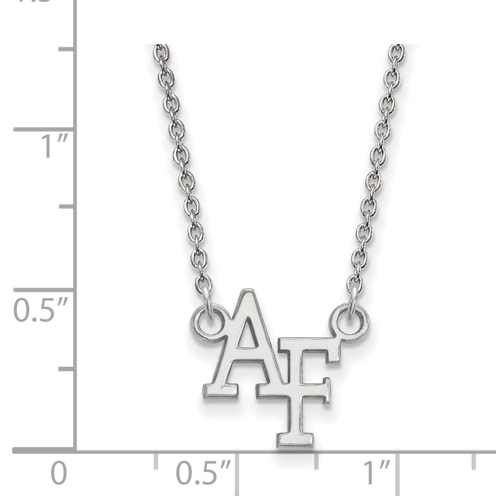 14K White Gold Logoart United States Air Force Academy A F Small Pendant 18 Inch Necklace