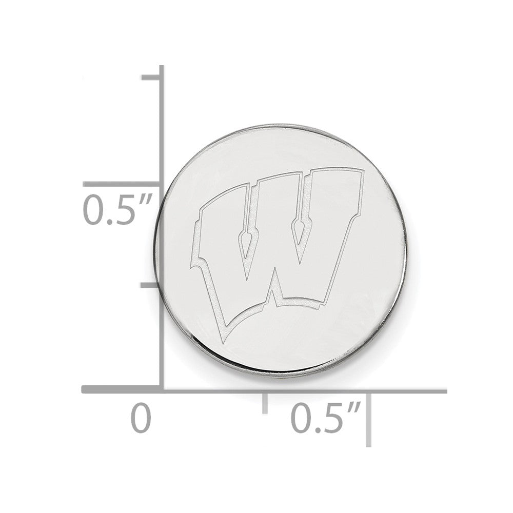Sterling Silver Rhod-Pltd Logoart University of Wisconsin Lapel Pin