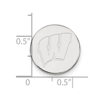 Sterling Silver Rhod-Pltd Logoart University of Wisconsin Lapel Pin