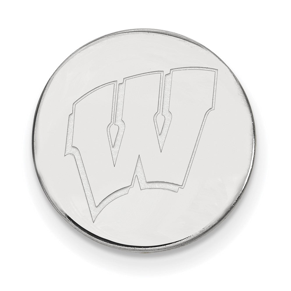 Sterling Silver Rhod-Pltd Logoart University of Wisconsin Lapel Pin