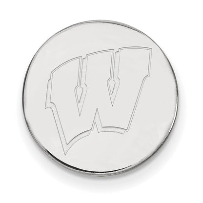 Sterling Silver Rhod-Pltd Logoart University of Wisconsin Lapel Pin