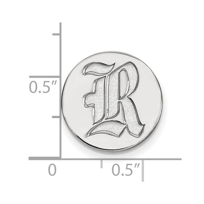 14K White Gold LogoArt Rice University Letter R Lapel Pin