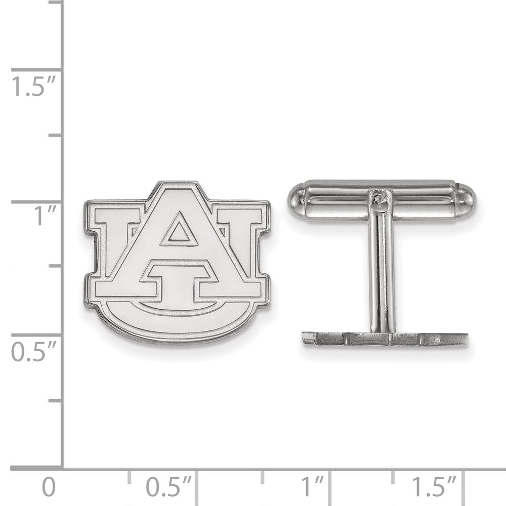 Sterling Silver Rhodium-Plated Logoart Auburn University Cuff Link