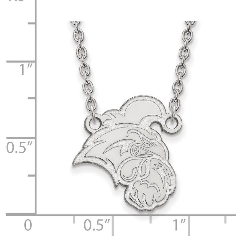 10K White Gold Logoart Coastal Carolina University Chanticleer Large Pendant 18 Inch Necklace