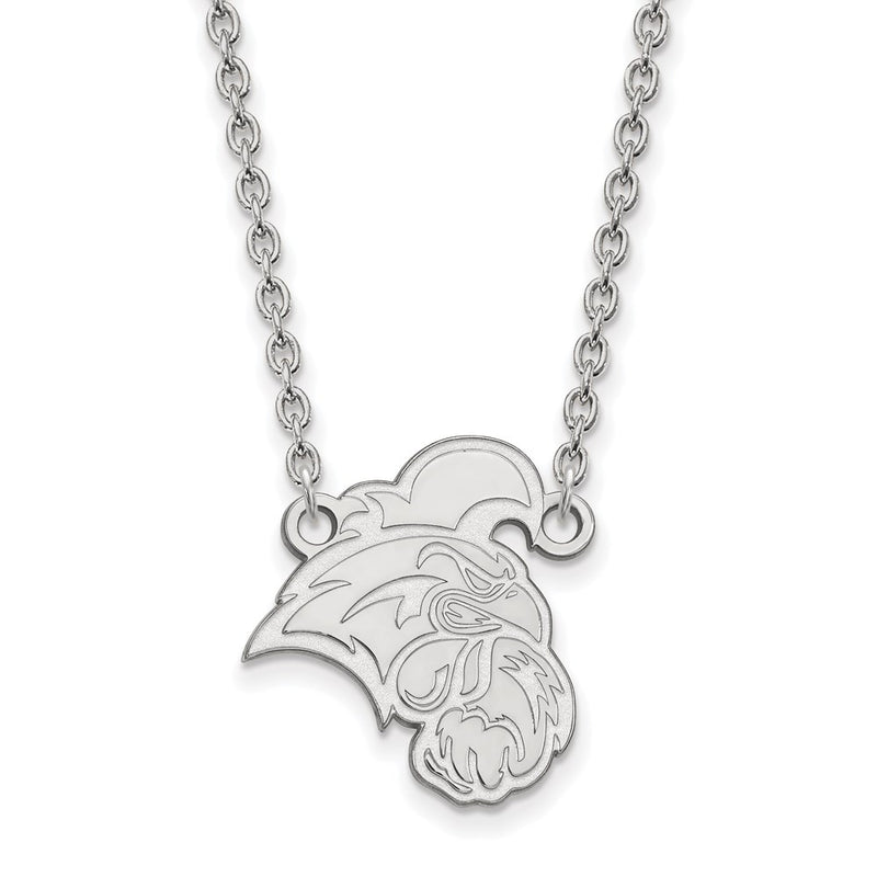Sterling Silver Rhodium Plated Logoart Coastal Carolina University Chanticleer Large Pendant 18 Inch Necklace