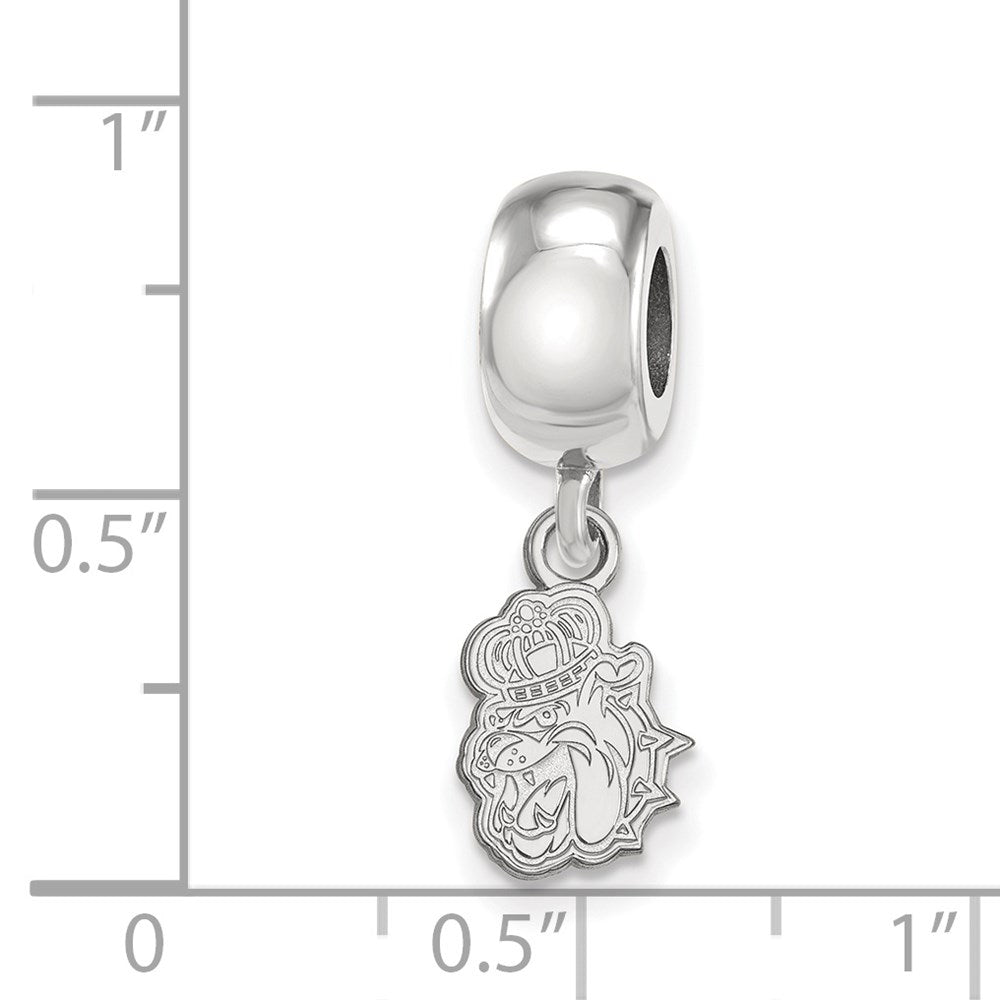 Sterling Silver Rhod-Pltd Logoart James Madison University Xs Dangle Bead