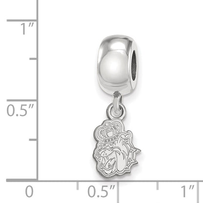 Sterling Silver Rhod-Pltd Logoart James Madison University Xs Dangle Bead
