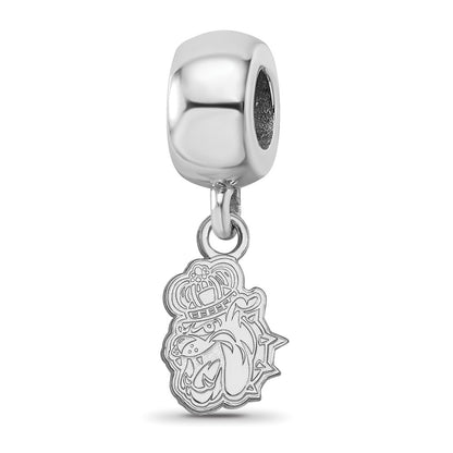 Sterling Silver Rhod-Pltd Logoart James Madison University Xs Dangle Bead
