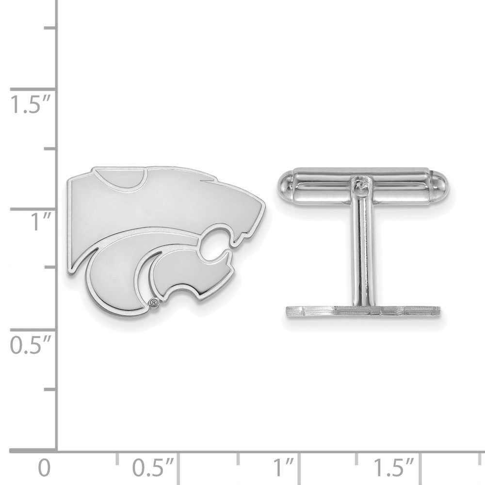 Sterling Silver Rhod-Pltd Logoart Kansas State University Cuff Links