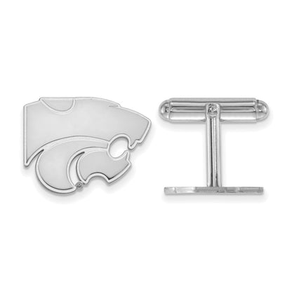 Sterling Silver Rhod-Pltd Logoart Kansas State University Cuff Links