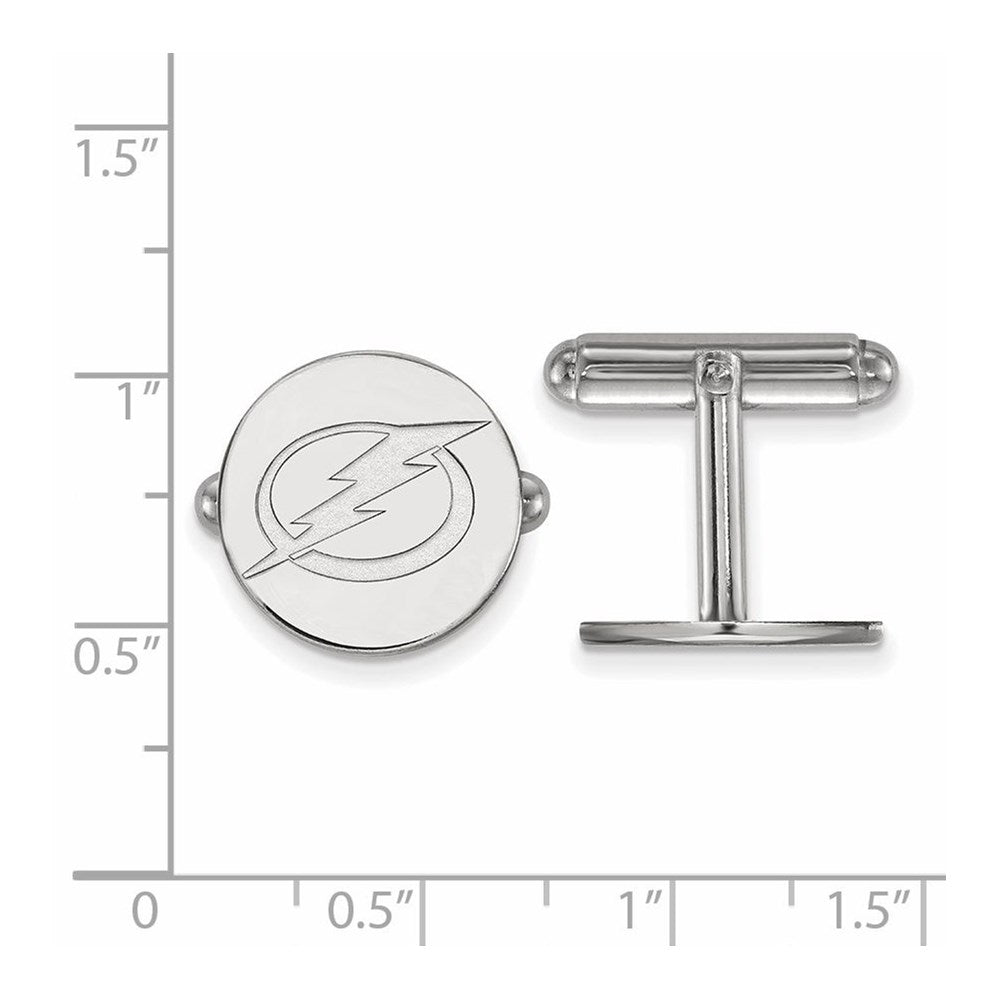 Sterling Silver Rhod-Pltd Nhl Logoart Tampa Bay Lightning Cuff Links