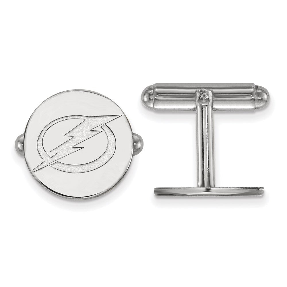 Sterling Silver Rhod-Pltd Nhl Logoart Tampa Bay Lightning Cuff Links