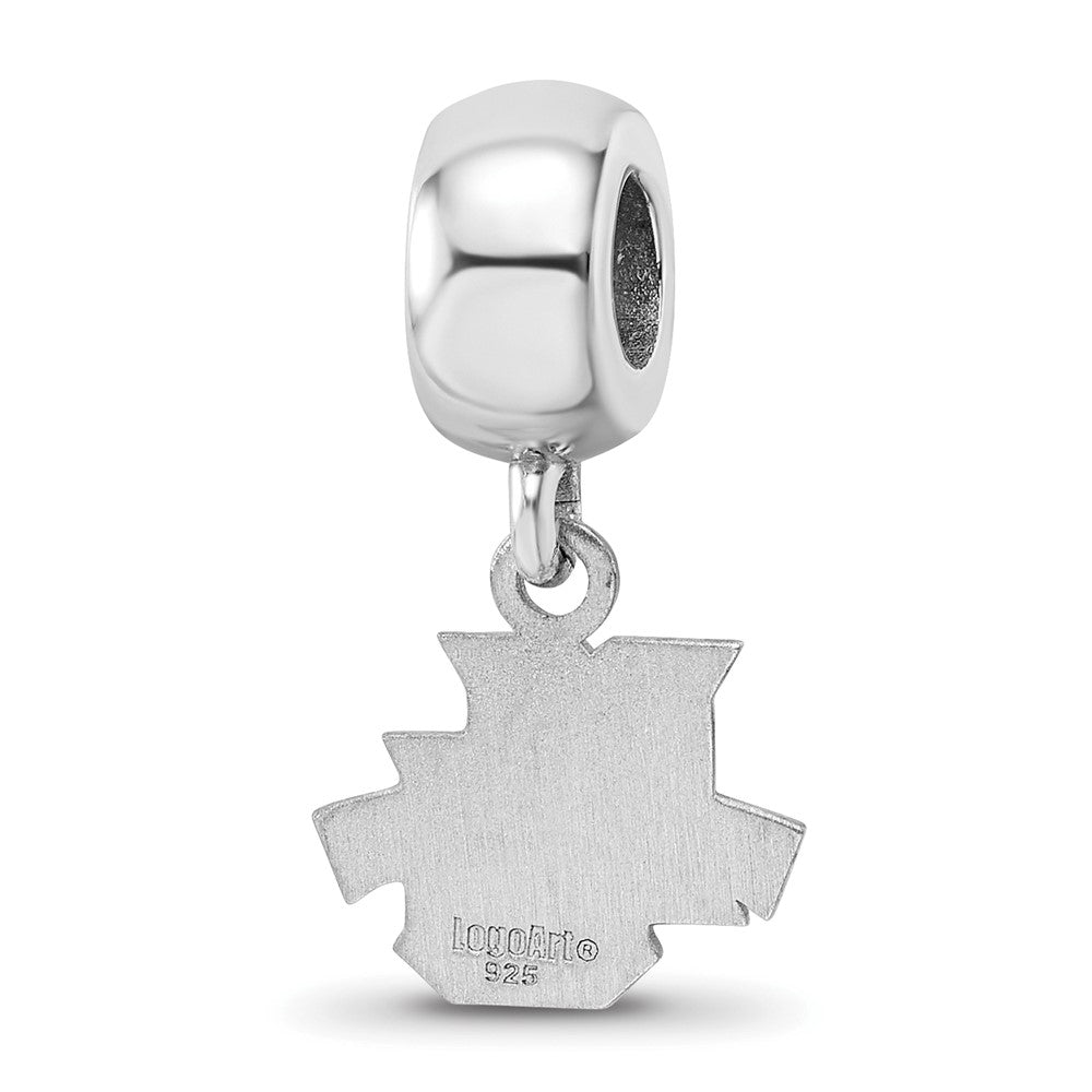 Sterling Silver Rhod-Pltd Logoart Marquette University Xs Dangle Bead