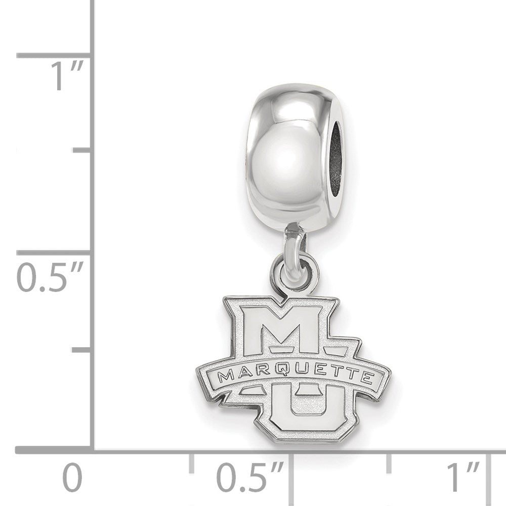 Sterling Silver Rhod-Pltd Logoart Marquette University Xs Dangle Bead
