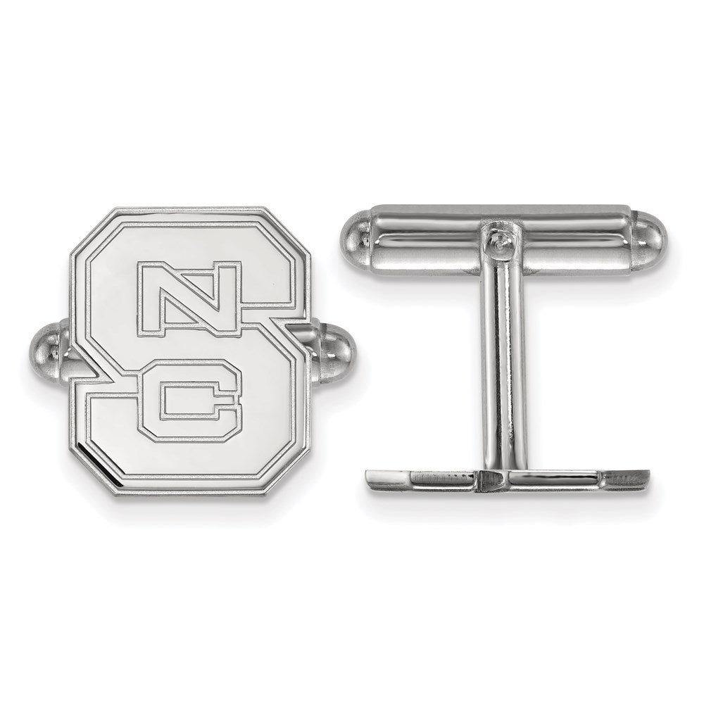 Sterling Silver Rhod-Pltd Logoart North Carolina State U. Cuff Links