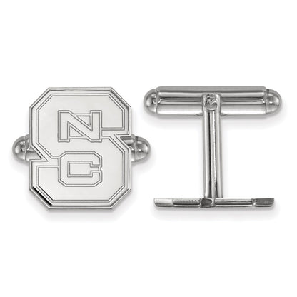 Sterling Silver Rhod-Pltd Logoart North Carolina State U. Cuff Links