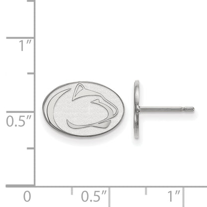 14K White Gold Logoart Penn State University Lion Extra Small Post Earrings