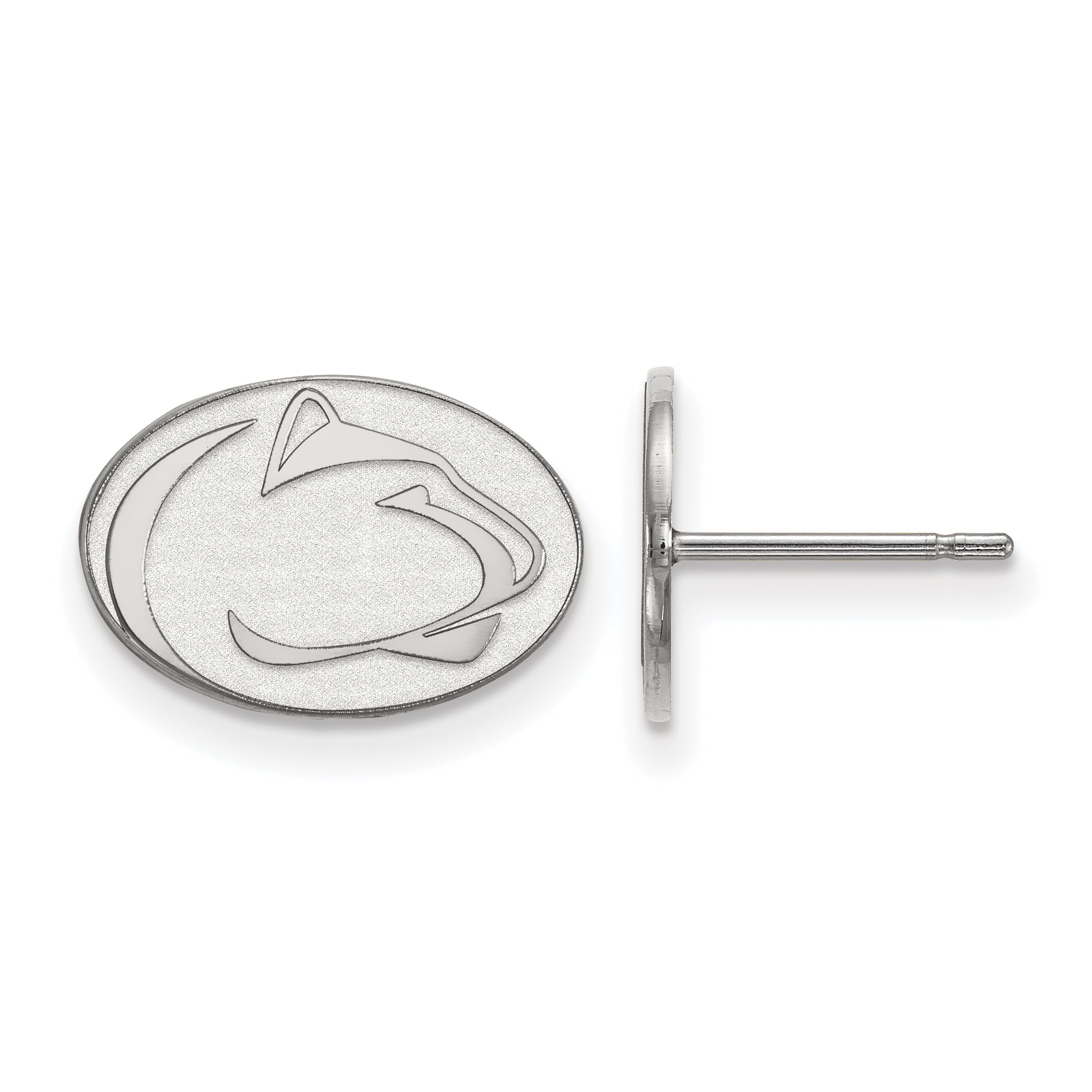 14K White Gold Logoart Penn State University Lion Extra Small Post Earrings