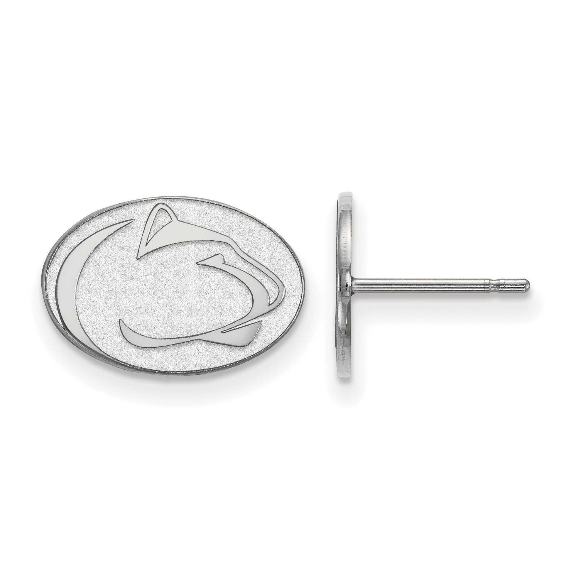 14K White Gold Logoart Penn State University Lion Extra Small Post Earrings