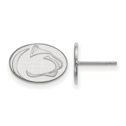 14K White Gold Logoart Penn State University Lion Extra Small Post Earrings