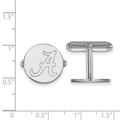 Sterling Silver Rhodium-Plated Logoart University of Alabama Cuff Links
