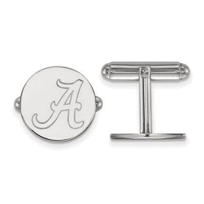 Sterling Silver Rhodium-Plated Logoart University of Alabama Cuff Links