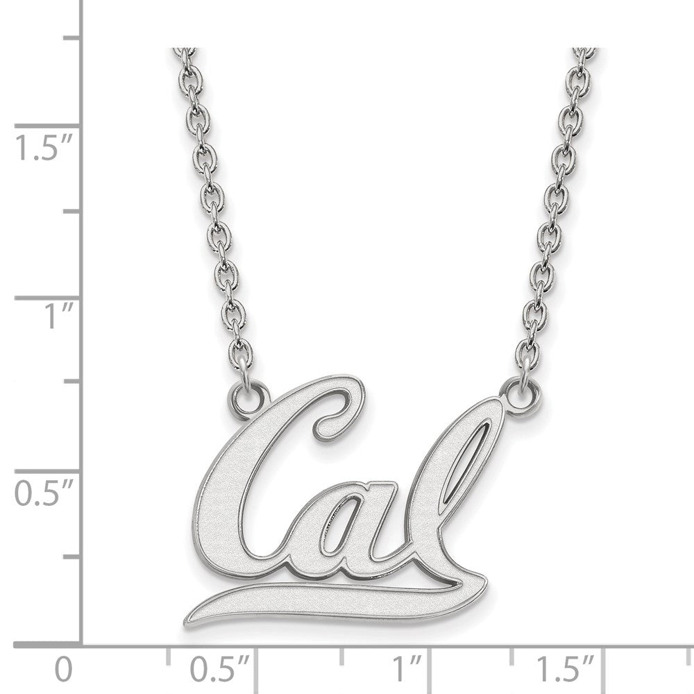 Sterling Silver Rhodium Plated Logoart University Of California Berkeley Large Pendant 18 Inch Necklace