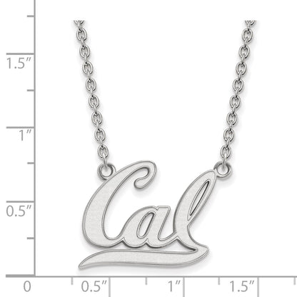 Sterling Silver Rhodium Plated Logoart University Of California Berkeley Large Pendant 18 Inch Necklace