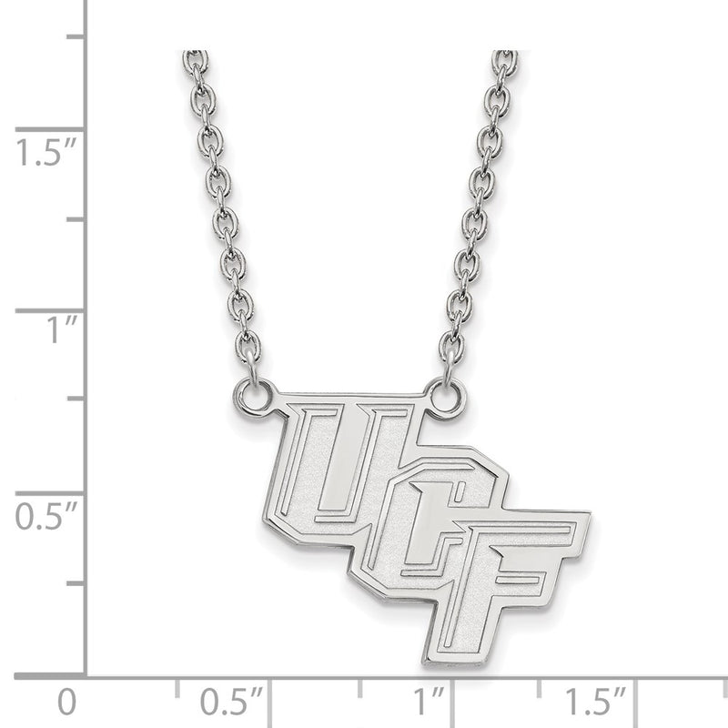 10K White Gold Logoart University Of Central Florida U C F Large Pendant 18 Inch Necklace