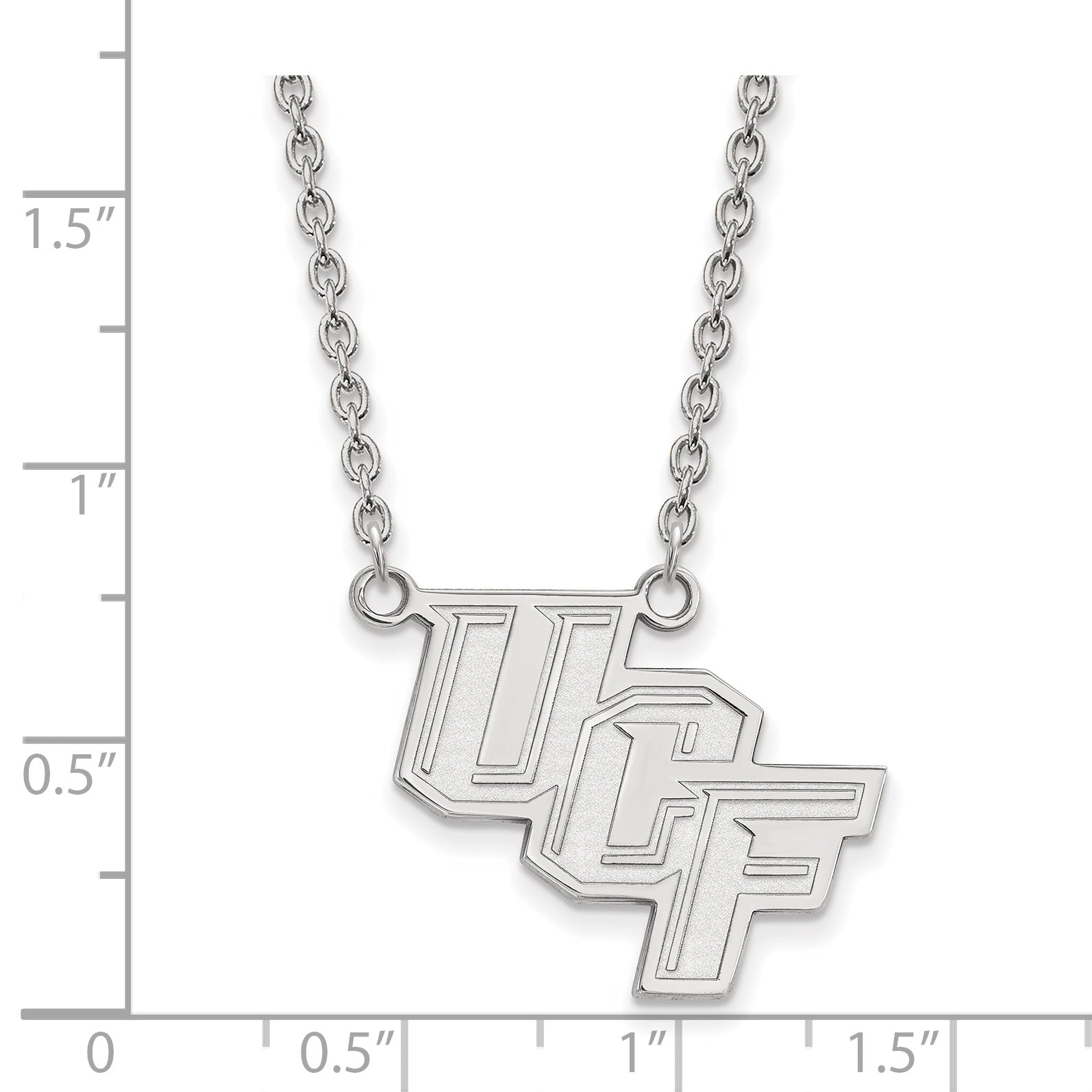 10K White Gold Logoart University Of Central Florida U C F Large Pendant 18 Inch Necklace