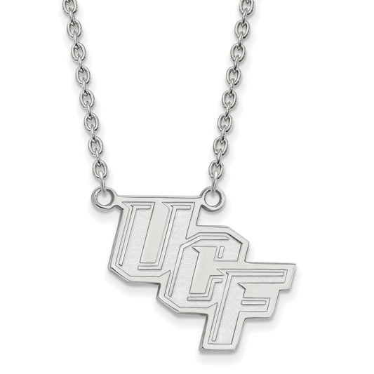 10K White Gold Logoart University Of Central Florida U C F Large Pendant 18 Inch Necklace