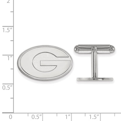 Sterling Silver Rhod-Pltd Logoart University of Georgia Cuff Links