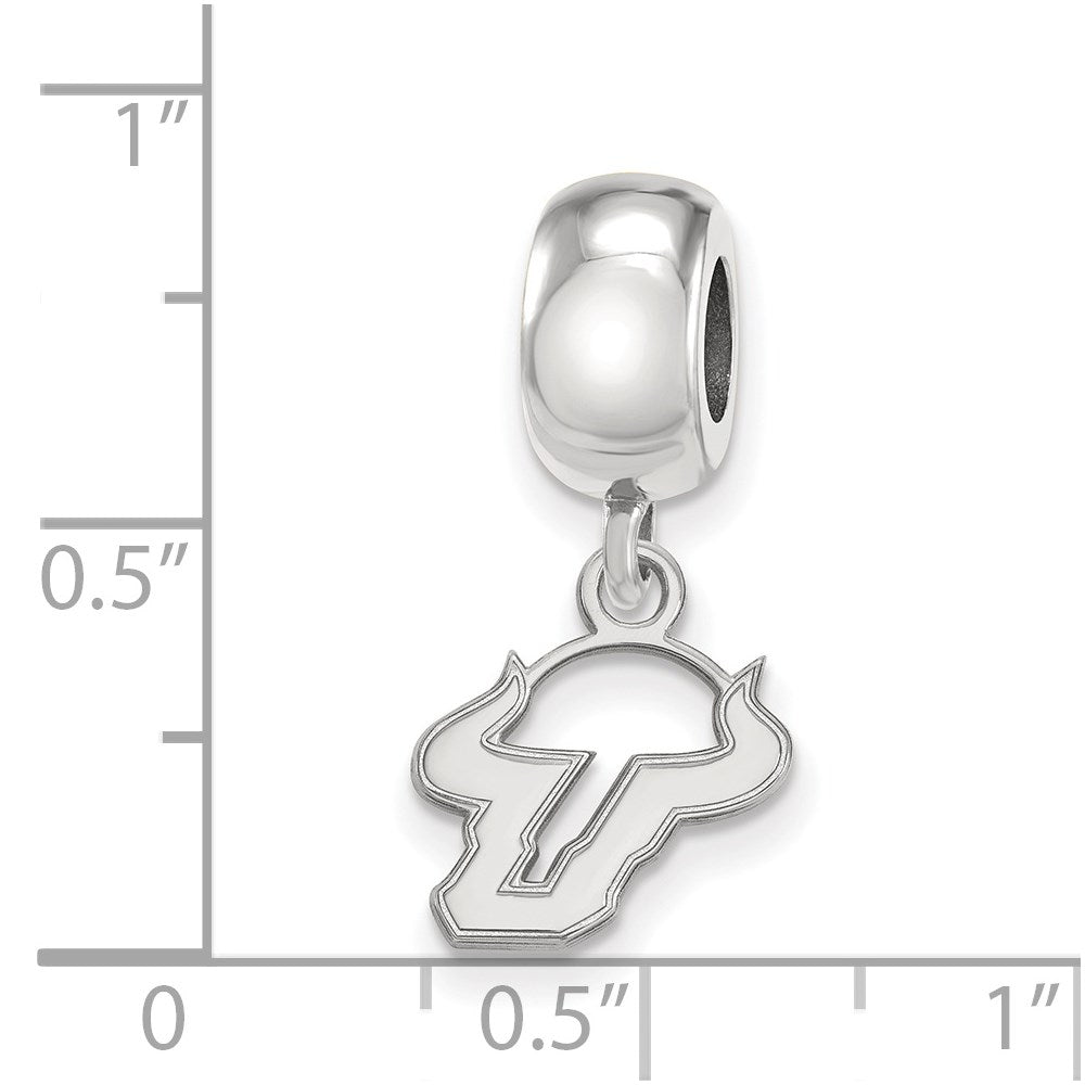 Sterling Silver Rhod-Pltd Logoart U. of South Florida Xs Dangle Bead