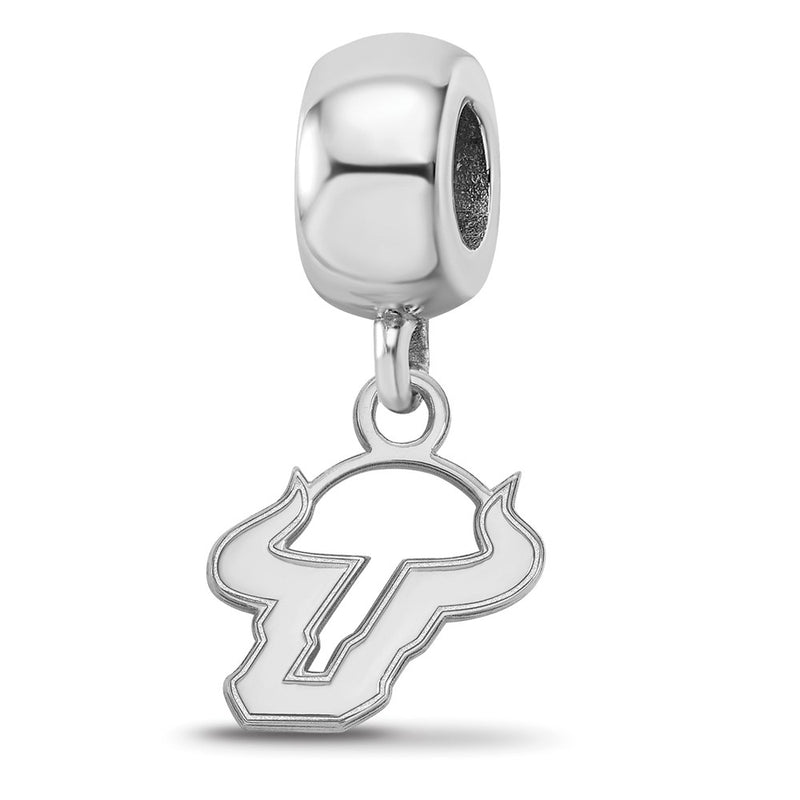 Sterling Silver Rhod-Pltd Logoart U. of South Florida Xs Dangle Bead