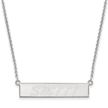 Sterling Silver Rhodium Plated Logoart University Of Southern Mississippi Small Bar 18 Inch Necklace