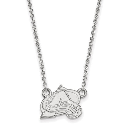 14K White Gold Nhl Logoart Colorado Avalanche Letter A Small Pendant 18 Inch Necklace