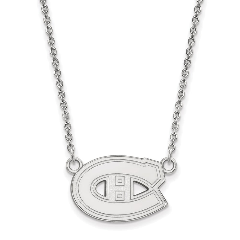 14K White Gold Nhl Logoart Montreal Canadiens Small Pendant 18 Inch Necklace