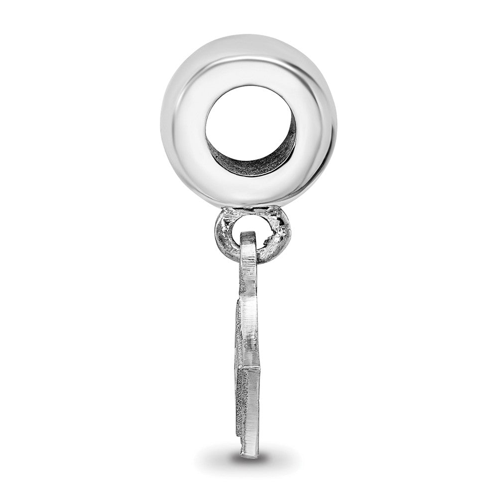 Sterling Silver Rhod-Pltd Logoart Furman University Xs Dangle Bead