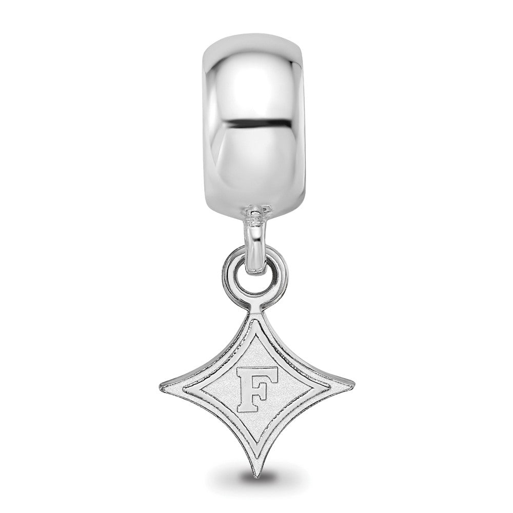 Sterling Silver Rhod-Pltd Logoart Furman University Xs Dangle Bead