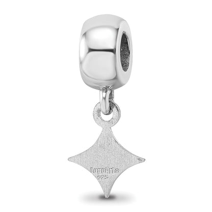 Sterling Silver Rhod-Pltd Logoart Furman University Xs Dangle Bead