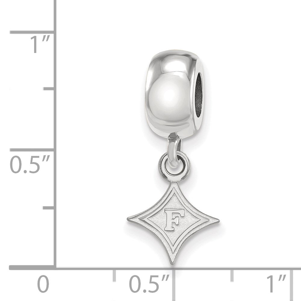 Sterling Silver Rhod-Pltd Logoart Furman University Xs Dangle Bead