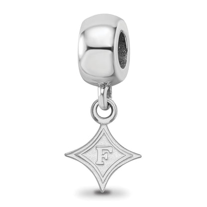 Sterling Silver Rhod-Pltd Logoart Furman University Xs Dangle Bead