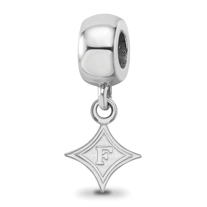 Sterling Silver Rhod-Pltd Logoart Furman University Xs Dangle Bead