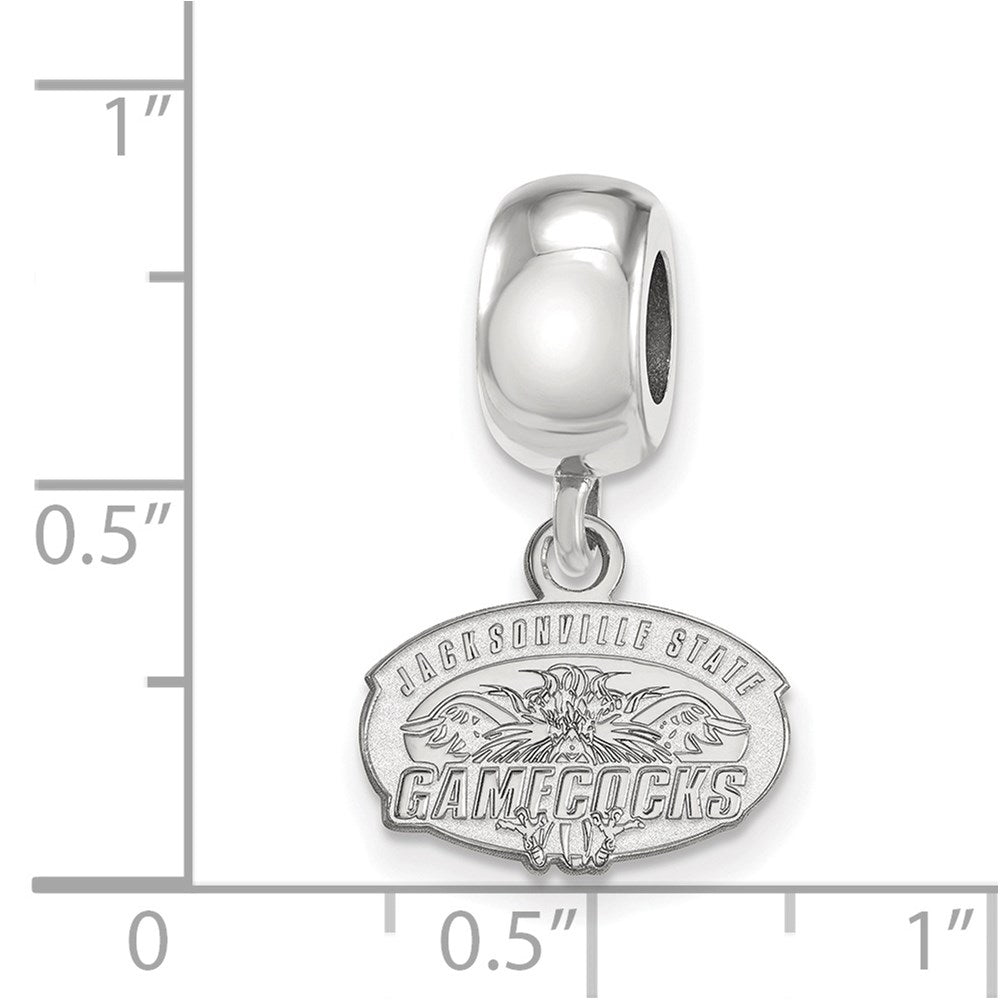 Sterling Silver Rhodium-Plated Logoart Jacksonville State U. Xs Dangle Bead
