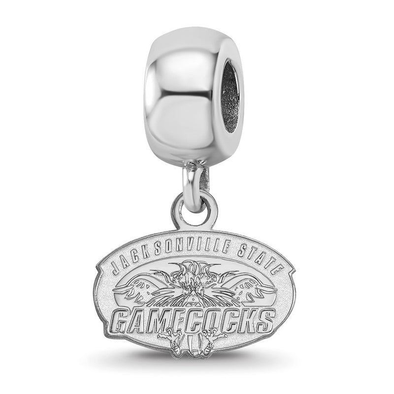 Sterling Silver Rhodium-Plated Logoart Jacksonville State U. Xs Dangle Bead